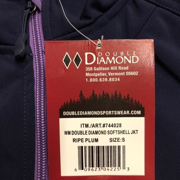 DOUBLE DIAMOND - WOMENS SOFTSHELL PLUM JACKET SZ S - Picture 5 of 16
